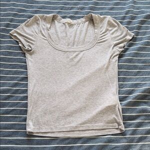 Gray Square Neck Women's Top